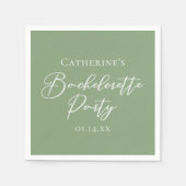 Chic Sage Green Bachelorette Party Personalized Serviette (Vorderseite)