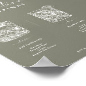 Chic Sage Green Bar Signature Drinks Hochzeitszeic Poster (Ecke)