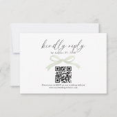 Chic Sage Green Bow Ribbon QR Code Wedding Rsvp (Vorderseite)