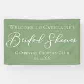 Chic Sage Green Brautparty Personalisiert Willkomm Banner (Horizontal)