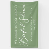 Chic Sage Green Brautparty Personalisiert Willkomm Banner (Vertikal)