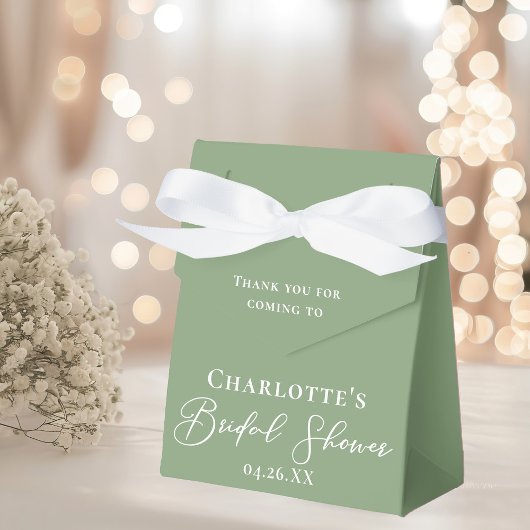 Chic Sage Green Brautparty Weiß Personalisiert Geschenkschachtel