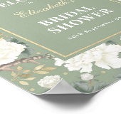 Chic Sage Green Chinoiserie Brautparty Willkommen Poster (Ecke)