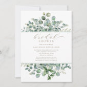 Chic Sage Green Floral Bridal Shower Editable Einladung (Vorderseite)