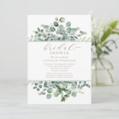 Chic Sage Green Floral Bridal Shower Editable Einladung (Stehend Vorderseite)