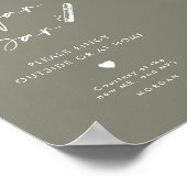 Chic Sage Green Gevor Cigar Bar Wedding Sign Poster (Ecke)