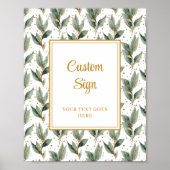 Chic Sage Green Gold Blätter Custom Poster (Vorne)