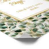 Chic Sage Green Gold Blätter Hochzeit Custom Poste Poster (Ecke)