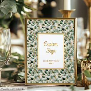 Chic Sage Green Gold Blätter Hochzeit Custom Poste Poster