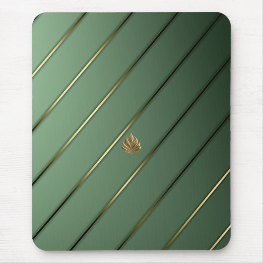 Chic Sage Green & Gold Mousepad (Vorne)
