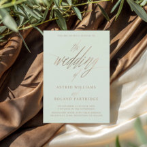 Chic Sage Green & Imitats Gold Calligrafy Wedding