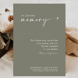 Chic Sage Green in Love Memory Wedding Sign Poster