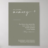 Chic Sage Green in Love Memory Wedding Sign Poster (Vorne)