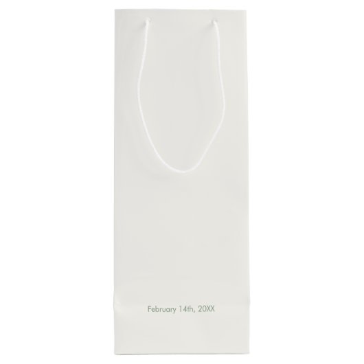 Chic Sage Green & Ivory Liebe & Danke Geschenktüte Für Weinflaschen (Rückseite)