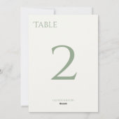 Chic Sage Green & Ivory Wedding Tischnummer Card (Rückseite)