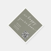 Chic Sage Green Modern WiFi Password Wedding Zeich Serviette (Ecke)