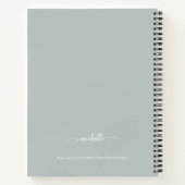 Chic Sage Green Monogram Name Signature Notizblock (Rückseite)