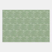 Chic Sage Green Personalisiert Wedding Geschenkpapier Set (Vorderseite 3)
