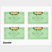 Chic Sage Green Product Labels Yellow Roses Juwele Rechteckiger Aufkleber (Blatt)