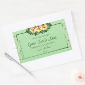 Chic Sage Green Product Labels Yellow Roses Juwele Rechteckiger Aufkleber (Umschlag)