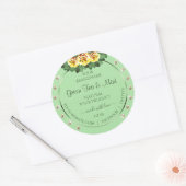 Chic Sage Green Product Labels Yellow Roses Juwele Runder Aufkleber (Umschlag)