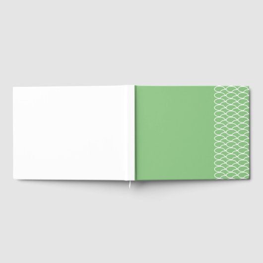 Chic Sage Green Right Offset Tile Waves Muster Gästebuch (Voll)