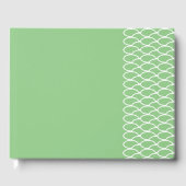 Chic Sage Green Right Offset Tile Waves Muster Gästebuch (Vorderseite)