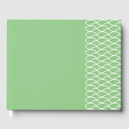 Chic Sage Green Right Offset Tile Waves Muster Gästebuch