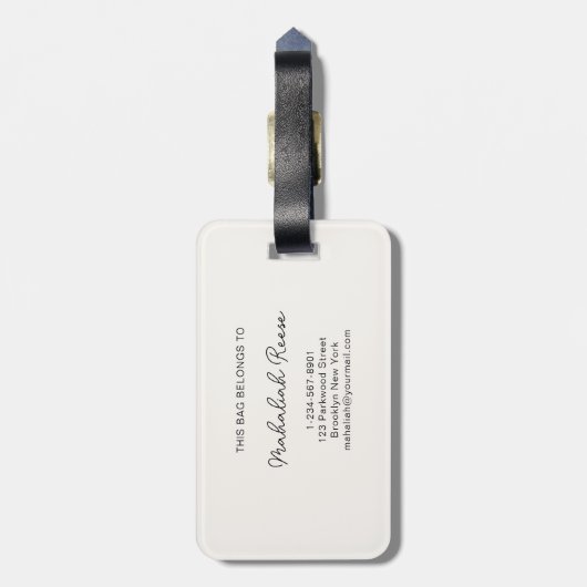 Chic Sage Green Script Monogram Gepäckanhänger (Rückseite vertikal)