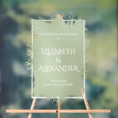 Chic Sage Green Splash Hochzeit Willkommen Acrylschild (Neutral)