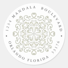 CHIC SAGE GREEN TILE WEDD Rücksendeadresse Runder Aufkleber