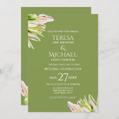 Chic Sage Green Tulip Floral Modern Einladung (Vorne/Hinten)