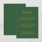 Chic Sage Green und Gold Elegante Hochzeit Begleitkarte (Vorne/Hinten)