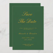 Chic Sage Green und Gold Elegante Hochzeit Save The Date (Vorne/Hinten)