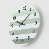 Chic Sage Green und White Stripes Große Wanduhr (Winkel)