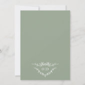 Chic Sage Green Victorian French Monogram Wedding  Einladung (Rückseite)