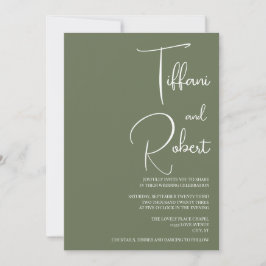 Chic Sage Green Wedding Einladung