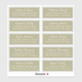 Chic Sage Green Wedding Guest Address Labels