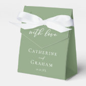 Chic Sage Green White Script Spring Wedding Geschenkschachtel (Vorderseite)