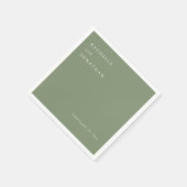 Chic Sage Green White Simple Wedkins Serviette (Ecke)