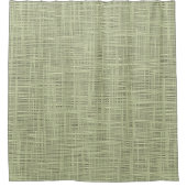 Chic Sage Herb Green Imitate Jute Fabric Muster Duschvorhang (Vorderseite)