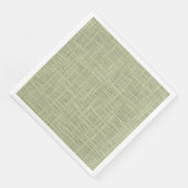 Chic Sage Herb Green Imitate Jute Fabric Muster Serviette (Ecke)