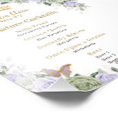 Chic Sage Lila Blumenkarte Quinceanera Bar Drink M Fotodruck (Ecke)