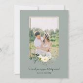 Chic Sage Weihnachten Botanisches Foto mit Gold (Rückseite)