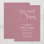 Chic sagte Ja Engagement Party Einladung (Vorne/Hinten)