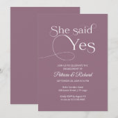 Chic sagte Ja Engagement Party Einladung (Vorne/Hinten)