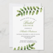 Chic Salbei Green Leaf Aquarell BRAUTPARTY Einladung (Vorderseite)