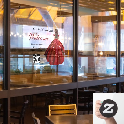 Chic Salon Glamour Luxury Salon Window Decal Fensteraufkleber (Restaurantfenster)