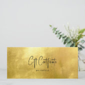 Chic Salon Gold & Black Geschenkzertifikat (Stehend Vorderseite)