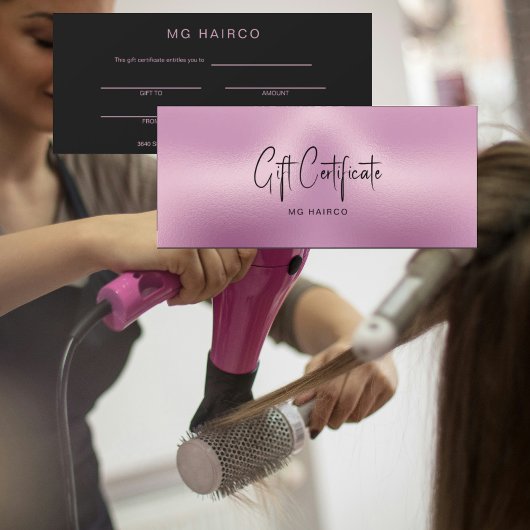 Chic Salon Metallic Pink & Black Geschenkgutschein